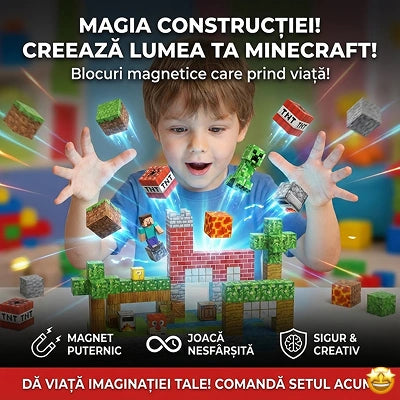 ImaginCraft™ – Blocuri Magnetice Creative – Jocul care îi ține pe copii departe de ecrane